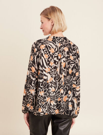 Blouse manches longues marron clair femme