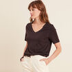 T-shirt manches courtes marron foncé femme