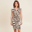 Robe ajustée courte marron femme