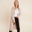 Gilet manches longues avec poches creme femme