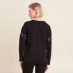 Sweat manches longues clous noir femme