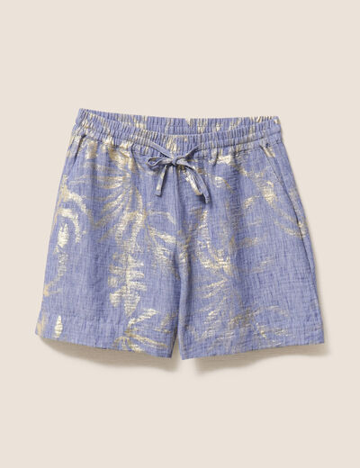 Short taille haute bleu lavande femme