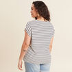 T-shirt manches courtes brodé blanc femme