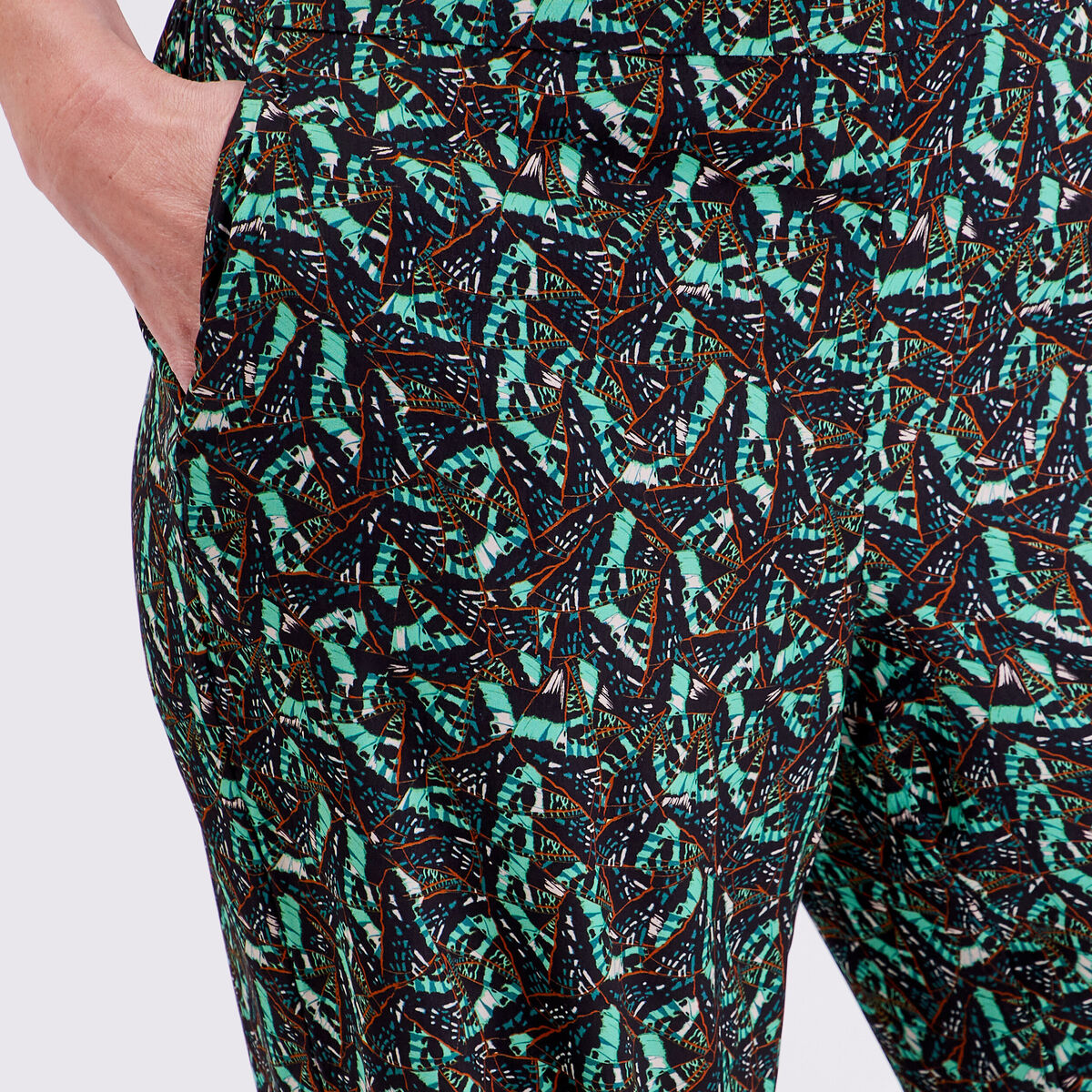 Pantalon flou vert pastel femme