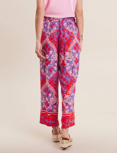 Pantalon flou rouge femme