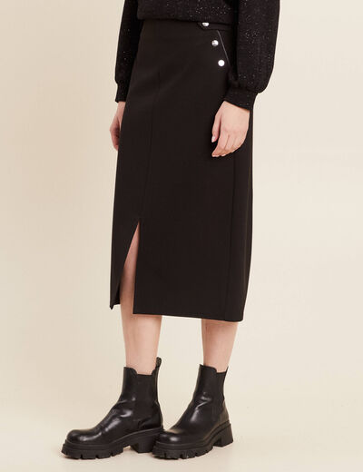 Jupe midi crayon noir femme