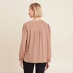 Blouse manches longues satin sable femme