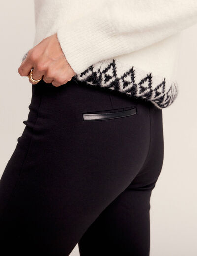 Pantalon tregging 7/8ème noir femme