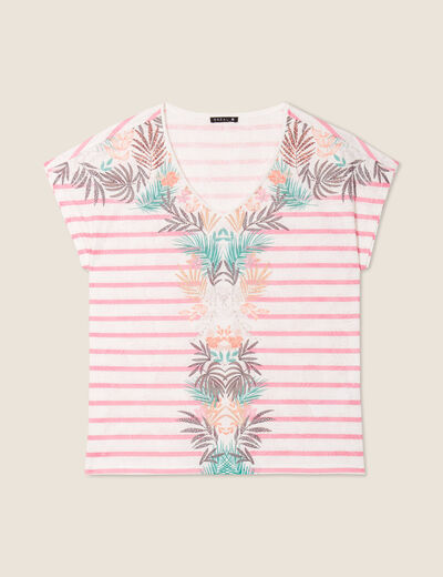 T-shirt manches courtes rose femme