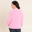 Pull col rond manches longues rose femme