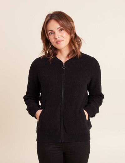 Gilet r&eacute;versible esprit bomber noir femme