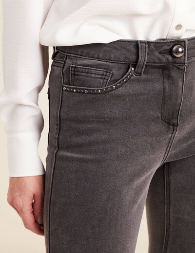 jean bootcut taille standard denim gris femme