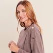 T-shirt ample jacquard manches longues multicolore femme