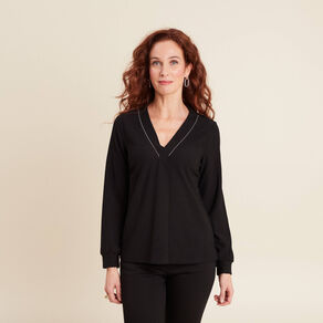 T-shirt manches longues noir femme