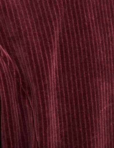 Veste tailleur velours bordeaux femme