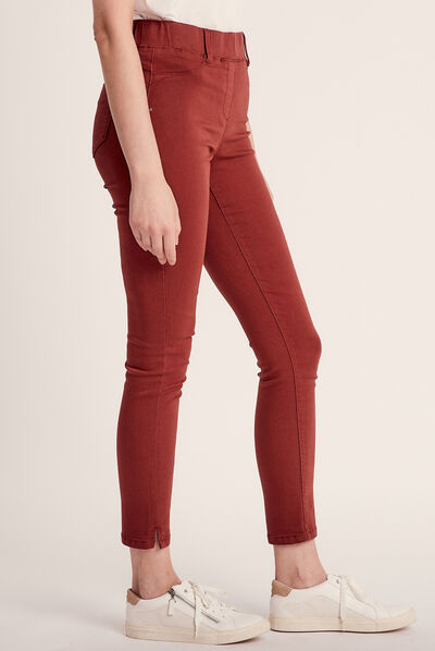 Tregging taille standard marron cognac femme