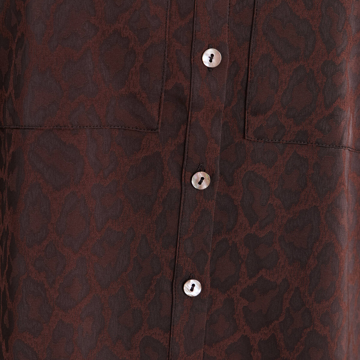 Chemise manches longues marron femme