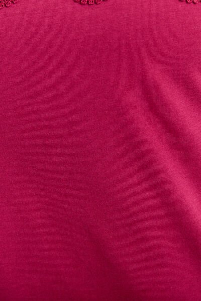 T-shirt manches courtes rouge foncé femme