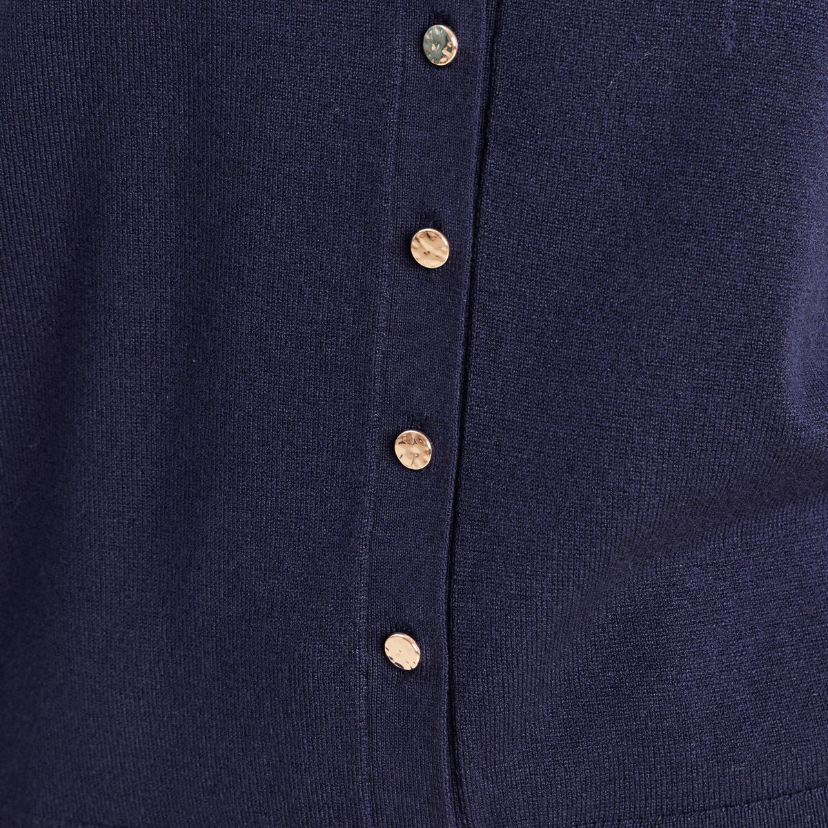 Gilet manches longues col rond bleu marine femme