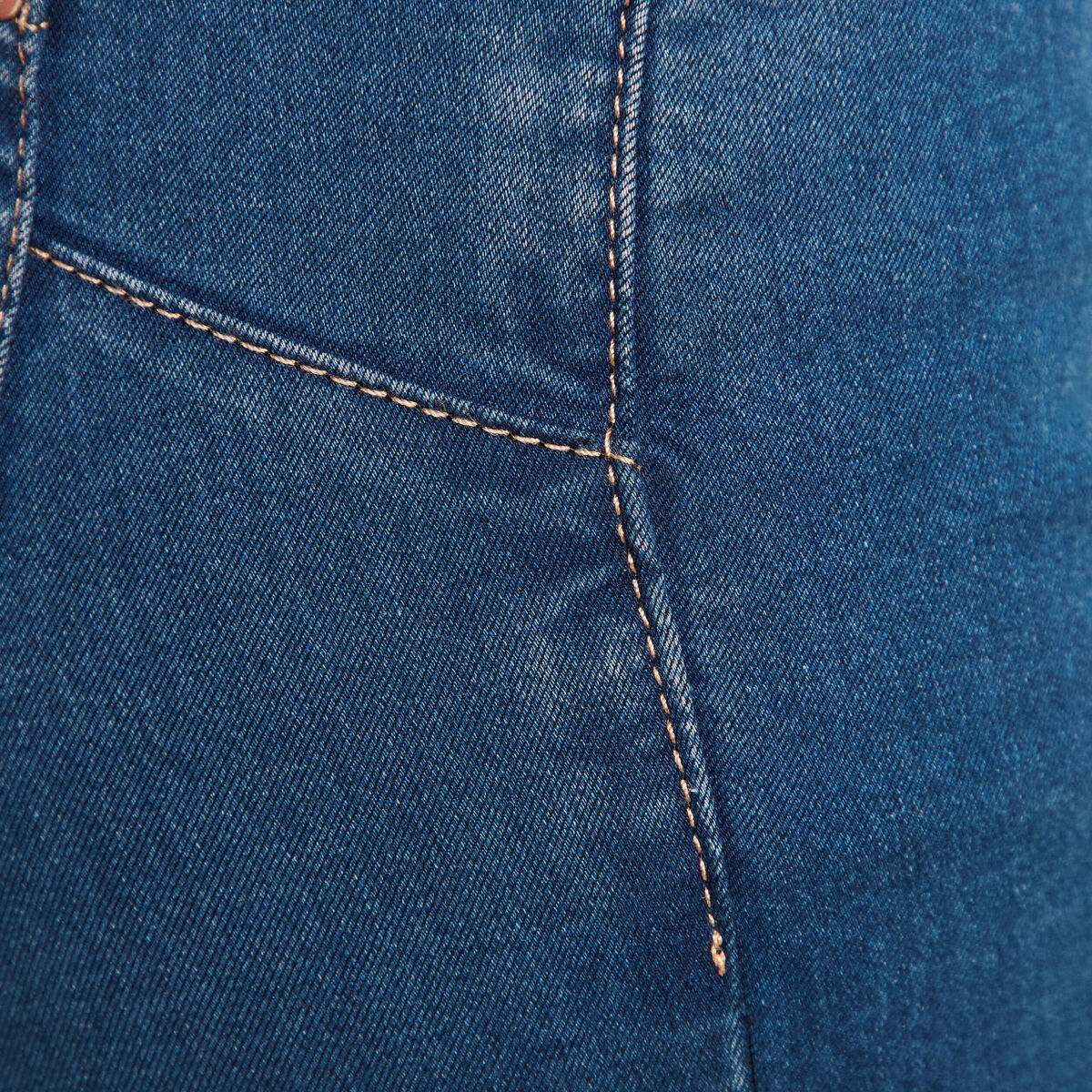 Jeans léger taille haute long denim double stone femme