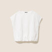 T-shirt col rond manches courtes doubl&eacute;e ecru femme