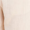Pantalon coupe chino en lin ceintur&eacute; beige femme