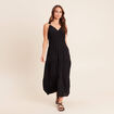 Robe longue &eacute;vas&eacute;e sans manches noir femme