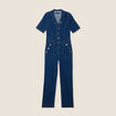 Combinaison pantalon en jean denim stone femme