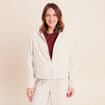 Veste zipp&eacute;e avec capuche sable femme