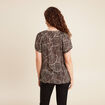 Blouse fluide col v manches courtes noir femme