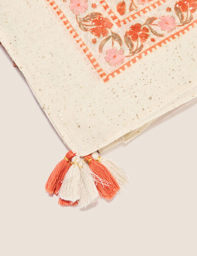 Foulard rouge corail femme