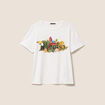 T-shirt col rond manches courtes ecru femme