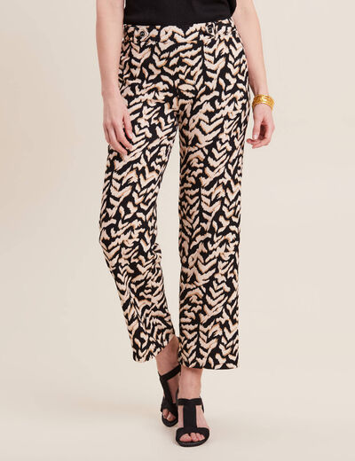 Pantalon carotte taille basse noir femme