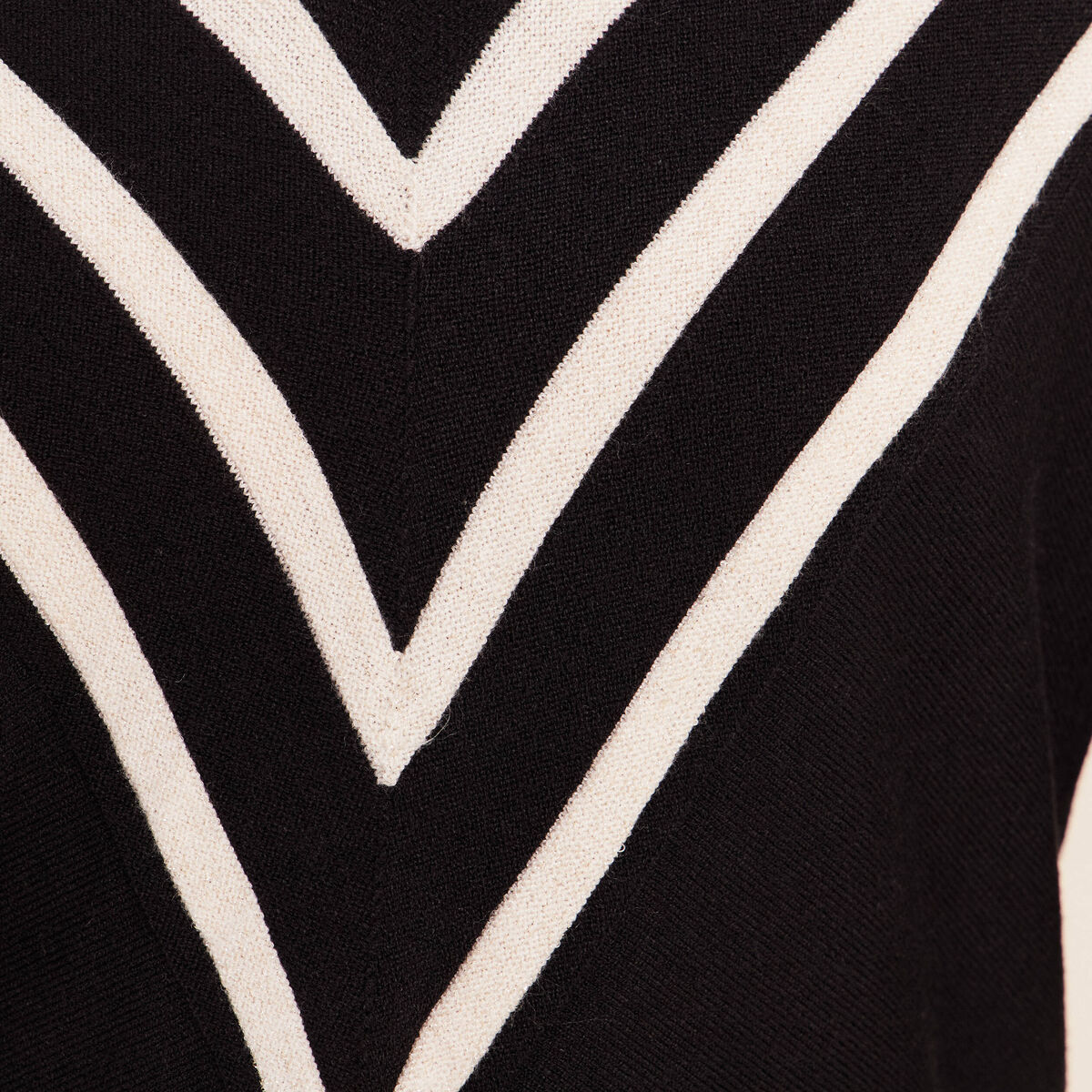 Pull col v noir femme