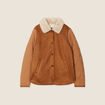 Blouson suédine boutonné camel femme