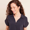 Blouse fluide manches courtes bleu femme