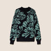Pull duveteux col montant noir femme