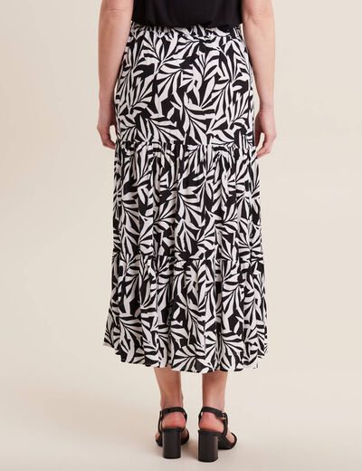 Jupe longue évasée noir femme