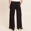 Pantalon coupe large taille haute maille noir femme