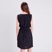 Robe droite ceinturée noir femme