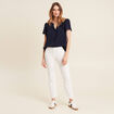 Blouse manches courtes bleu marine femme