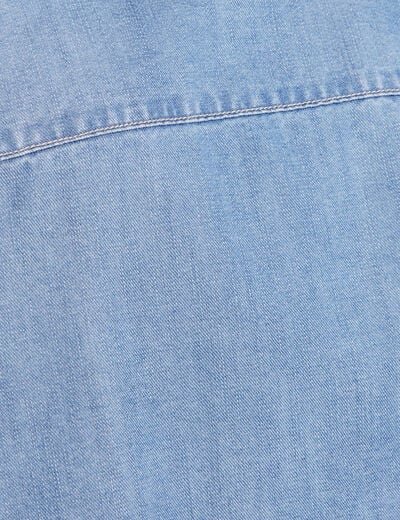 Blouson boutonné en jean denim double stone femme