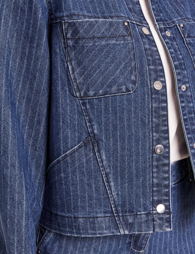 Veste manches longues en jean denim stone femme