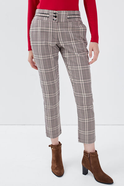 Pantalon droit ecru femme