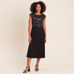 Robe midi &eacute;vas&eacute;e gris fonc&eacute; femme