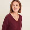 Pull manches longues bordeaux femme