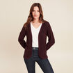Gilet manches longues bordeaux femme