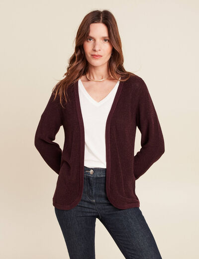 Gilet manches longues bordeaux femme