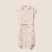 Robe courte évasée col chemise ceinturée rose femme
