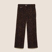 Pantalon taille haute marron femme